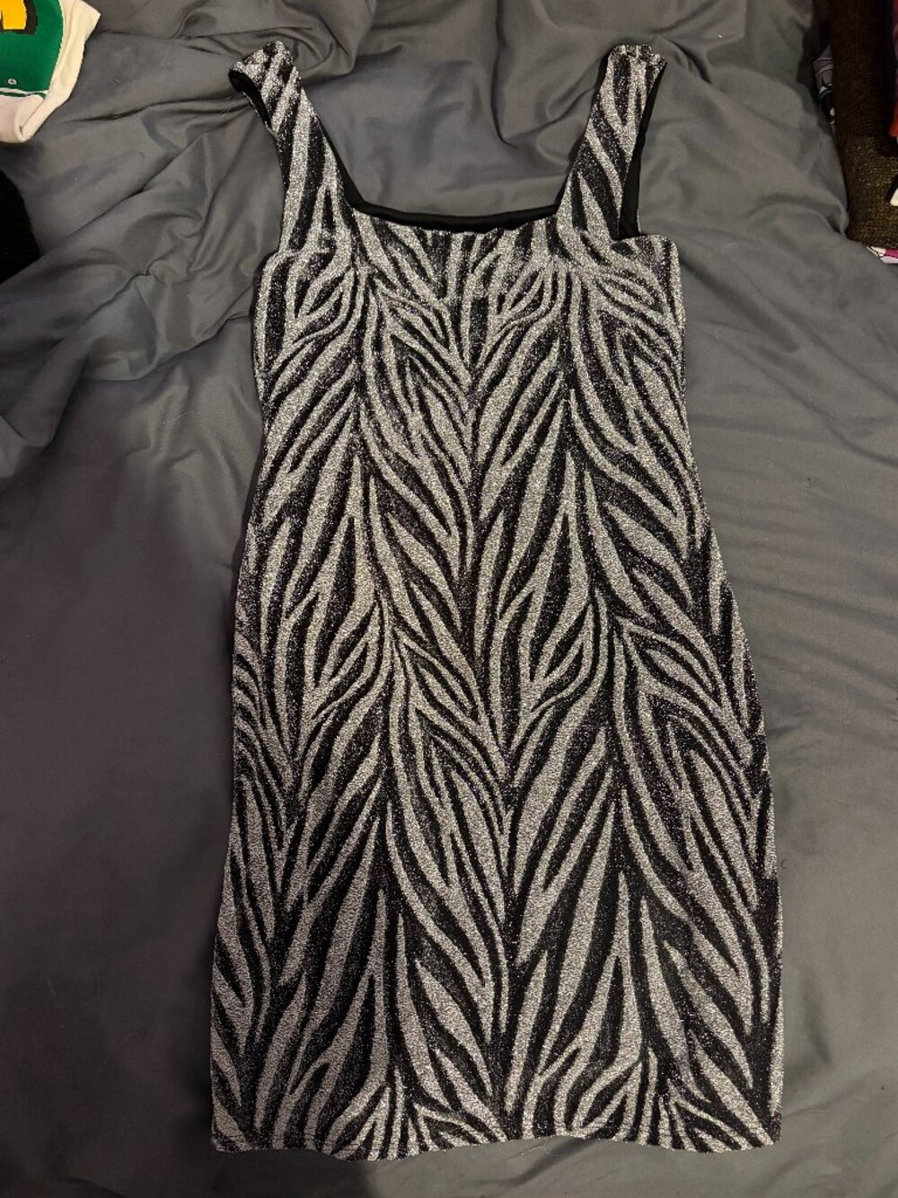 Black and silver glittery dress